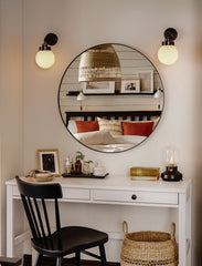Black Round Wall Mirror