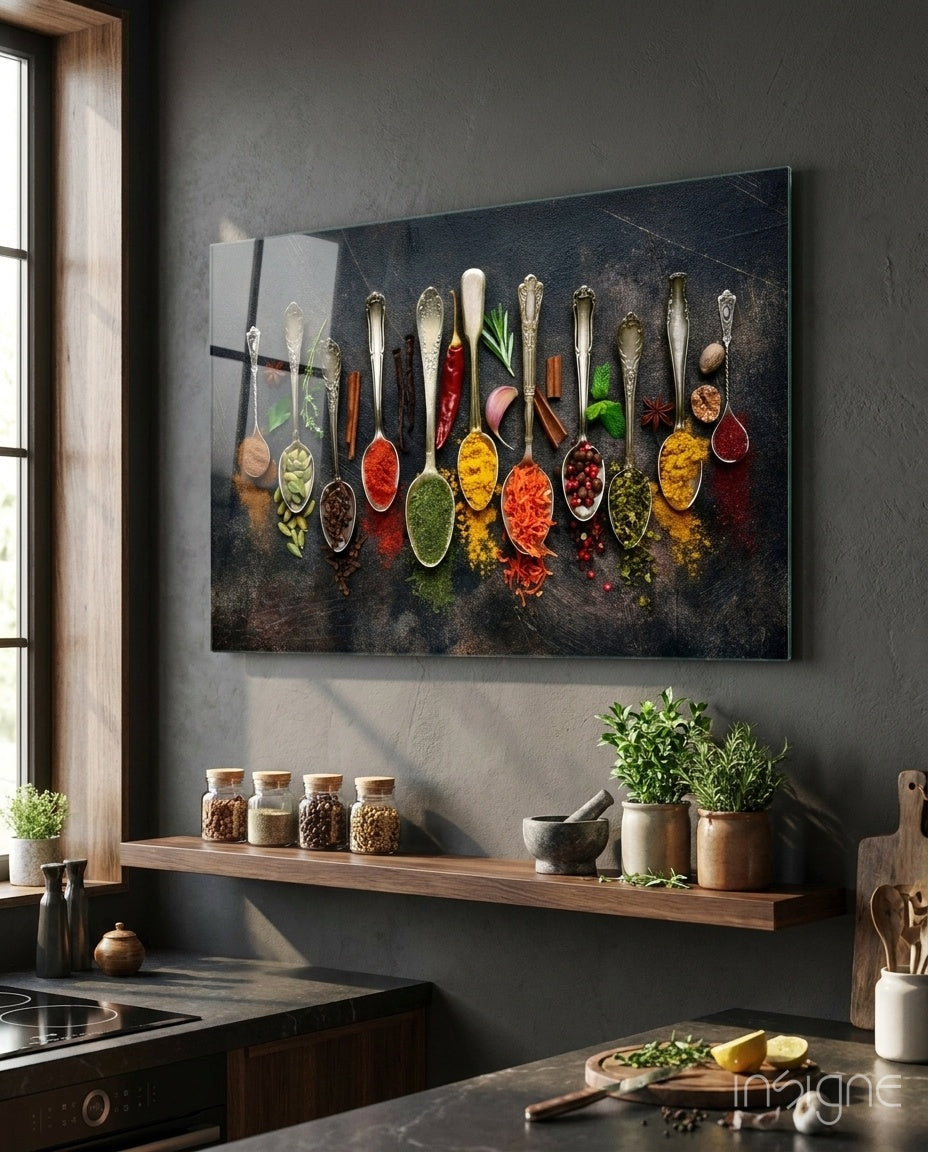 Spices Glass Print