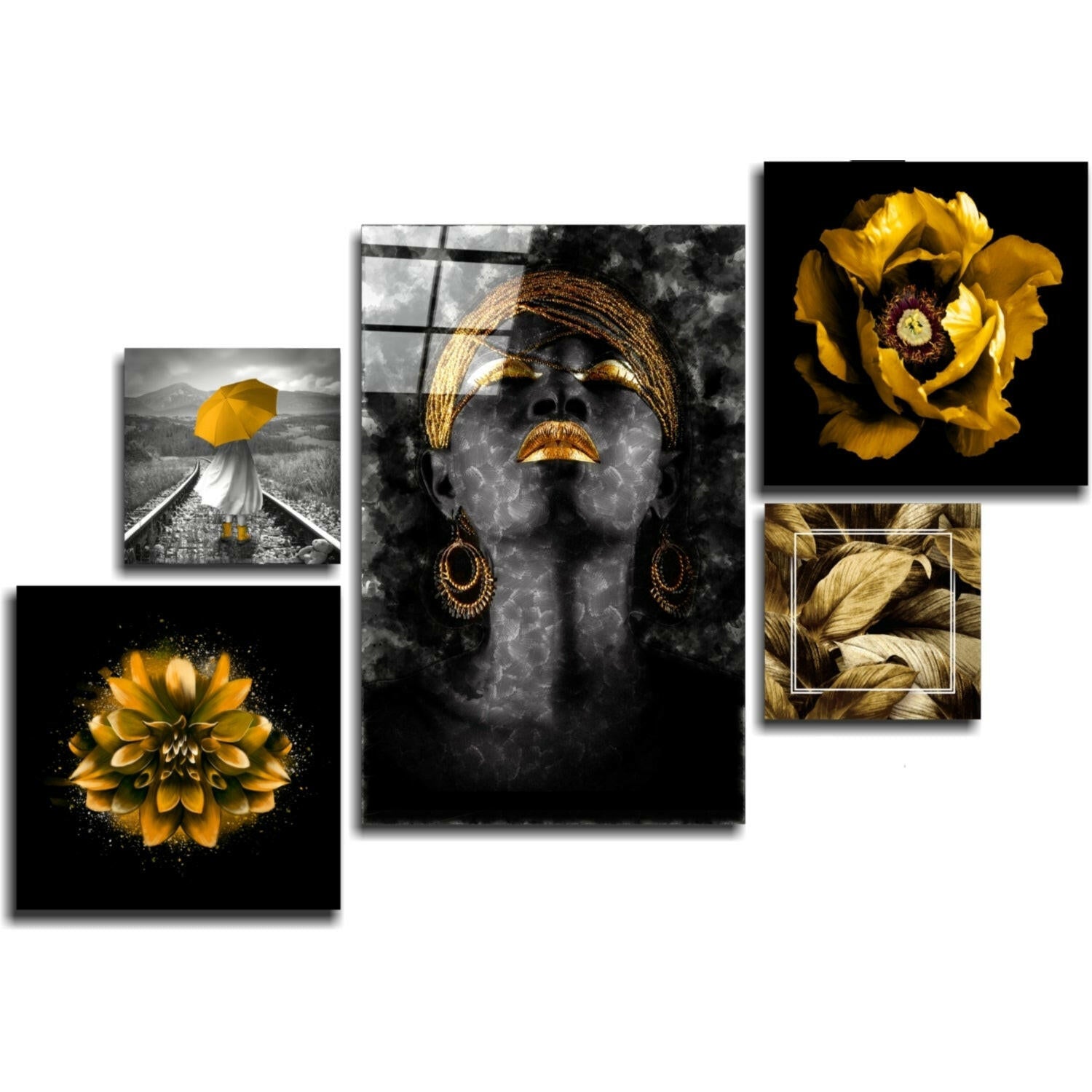 Golden Harmony Combo Glass Print Set