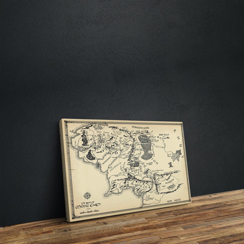 Lord of the Rings Middle-earth Map Canvas Print
