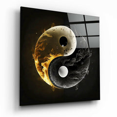 Yin & Yang Glass Print