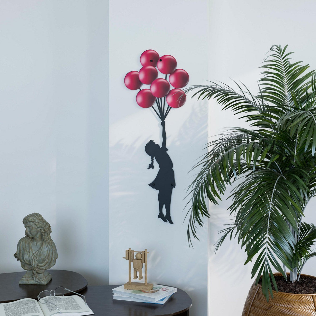 Banksy Red Balloon Girl Metal Wall Art