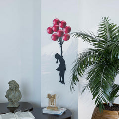 Banksy Red Balloon Girl Metal Wall Art