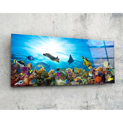 Sea View Panoramic Glass Print
