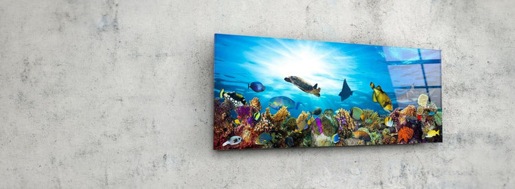 Sardes Home Glass Prints hero wall mockup
