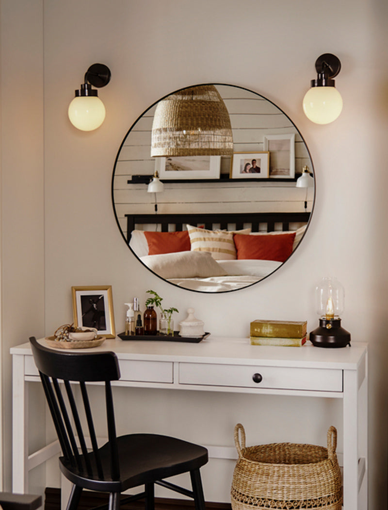 Black Round Wall Mirror