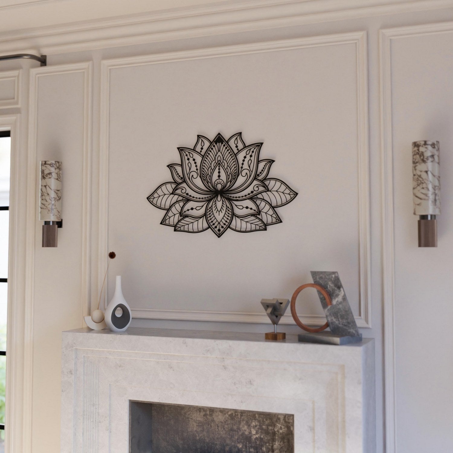 3D Mandala Lotus Metal Wall Art