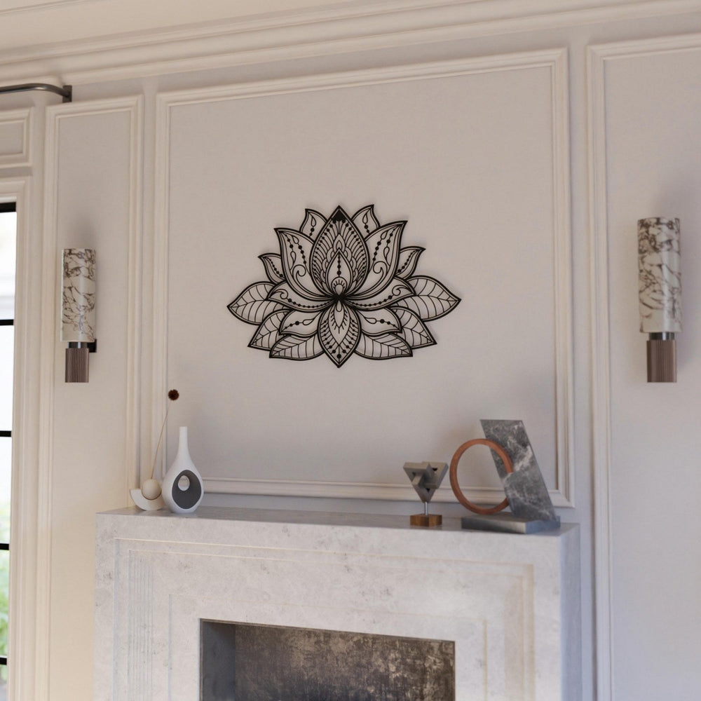 3D Mandala Lotus Metal Wall Art