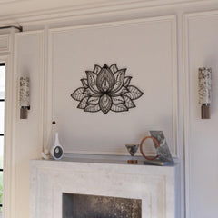 3D Mandala Lotus Metal Wall Art