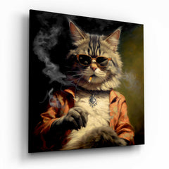 Cool Cat Glass Print
